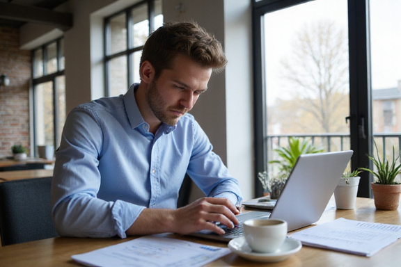 Entrepreneur reviewing financial projections